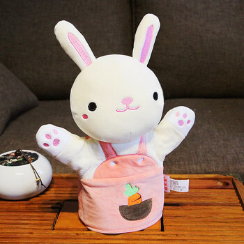 梦不落手偶小猫玩具 兔子手偶手指手上毛绒玩具娃娃幼儿园表演互动