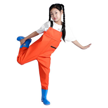 儿童连体防水服赶海摸鱼水裤雨鞋雨裤一体儿童赶海装备涉水下水裤