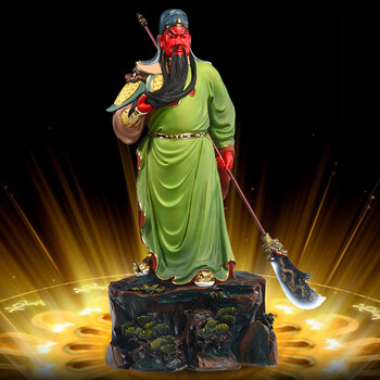 御仟香武财神摆件大刀关公佛像树脂关羽关二哥关二爷风水神像绿衣27寸高68cm 图片价格品牌报价 京东