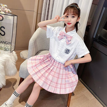 【新品】 cwyj 儿童3-14岁6岁洋气女童百褶裙5岁小学生夏季岁儿童短裙