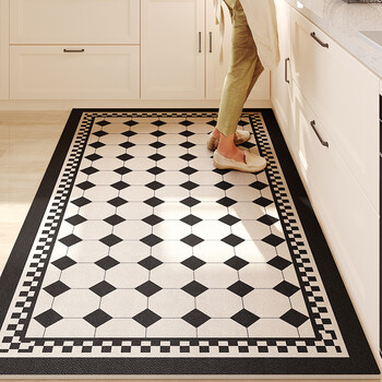 厨房专用防油脚垫pu皮革吸水长条地面垫防水防油污可裁剪地垫 陆离