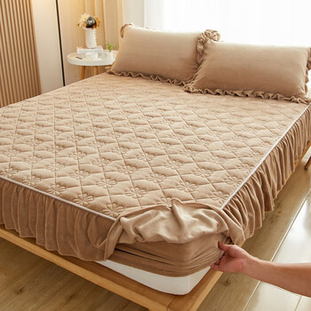 冬季珊瑚法兰绒夹棉全包床笠单件加厚床垫保护套席梦思床罩防尘罩朵尔
