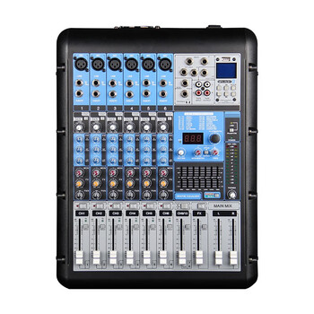 amixs8路新款专业舞台调音台功放一体机多路控制带dsp混响7段均衡48v