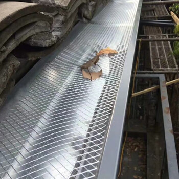 彩铝铝合金天沟别墅屋面成品屋檐雨水槽檐沟落水挡叶网8英寸挡叶网