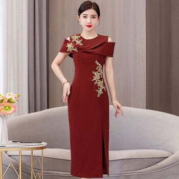 服饰内衣>女装>连衣裙>无蒂>无蒂婚礼父母服装年夏季新款喜婆婆婚宴