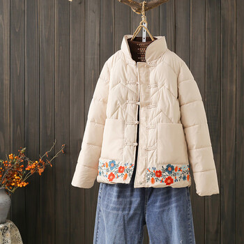 女士唐装小棉袄秋冬中式盘扣女冬短款民族风刺绣棉衣棉服冬季加厚保暖