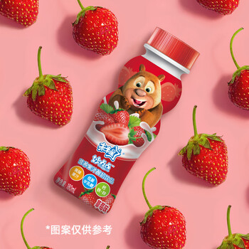 未来星妙点点草莓180ml16瓶整箱营养果汁酸奶儿童优选早餐奶草莓味6月