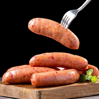 风味纯肉肠火山石烤肠500g十根纯肉香肠黑椒地道肠手工烤肠批发原味纯