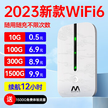 烁盟2023新款随身wifi免插卡wifi6无线移动wifi4G路由器便携式无线网卡车载三网通流量卡 电池款【8~20m/s+wifi6高配】畅享版