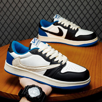 耐克顿藤原浩闪电倒钩低帮联名白蓝aj纯白3.0黑棕倒勾男女 new白蓝 35