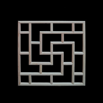 千惠侬木雕花窗吊顶走廊灯格实木镂空方形花格中式仿古装修挂 万字格