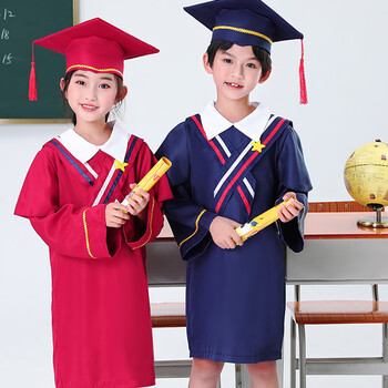 学轩xleardignifed儿童博士服小学生幼儿园博士服学士服毕业拍照服装