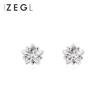 ZEGL925银耳钉简约女小巧精致耳环小众设计感耳钉2023年新款潮耳饰 A款星星锆石耳钉