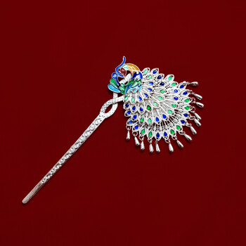 淑萸苗族发簪复古国潮头饰苗银侗族少数民族头饰汉服流苏发叉景泰蓝