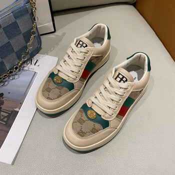 卡古驰酷奇厚底运动休闲鞋女2023年秋冬新款小个子增高板鞋系带单鞋