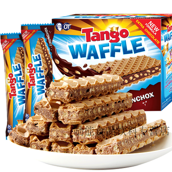 印尼进口tango咔咔脆巧克力夹心威化饼干40支休闲零食品 榴莲味20支*1