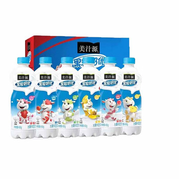 可口可乐美汁源果粒奶优原味草莓菠萝蜜桃椰子味450g*15瓶装整箱