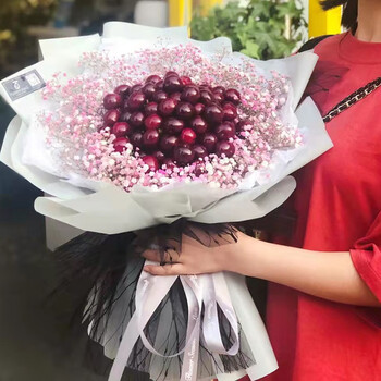 鲜花兴520大樱桃车厘子花束鲜花同城配送水果花束送女友女生老婆生日