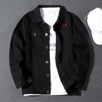 潮牌牛仔外套男装春秋季宽松百搭潮流夹克2022新款港风痞帅上衣服 x06
