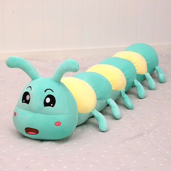 毛毛虫抱枕 超长 软萌毛毛虫毛绒玩具公仔睡觉抱枕女生长条可爱超软玩