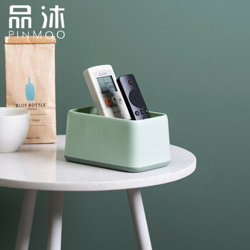 品沐桌面收纳盒aa164 品沐pinmoo 桌面整理收纳盒遥控器零碎小物茶几整理双色撞色3格分类浅绿色 行情报价价格评测 京东