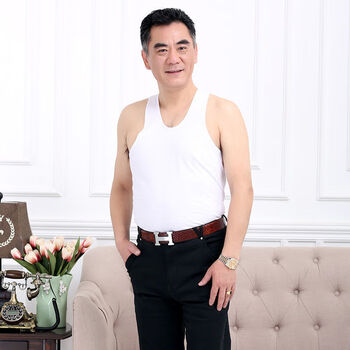 老头背心中老年背心男棉老人吊带背心打底内衣薄款大码跨栏汗衫爸爸