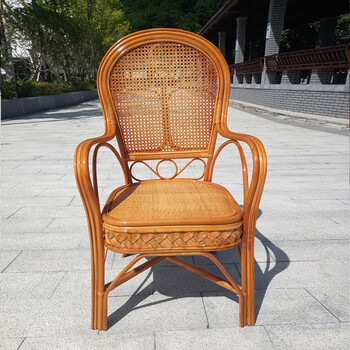 老年人椅子舒服久坐竹编藤椅滕条背靠骑藤椅老人椅高靠背户外休闲阳台