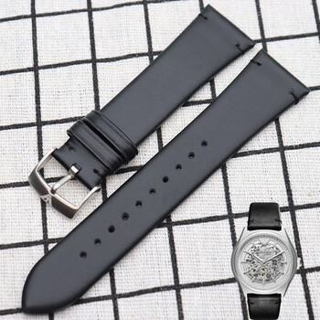 适配阿玛尼男款黑色真皮表带ar60003 11011 11243飞行员手表皮带22mm