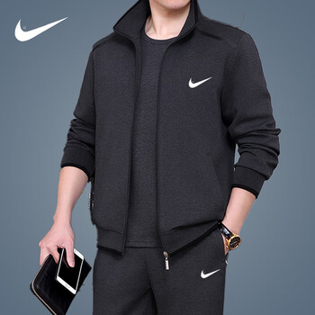 耐克(nike)2022男士运动套装春秋新款大码跑步中老年休闲运动服爸爸三