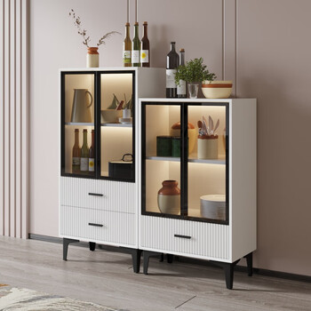 酒柜客厅靠墙 餐边柜现代简约客厅靠墙玻璃门电视边柜展示柜酒柜轻奢