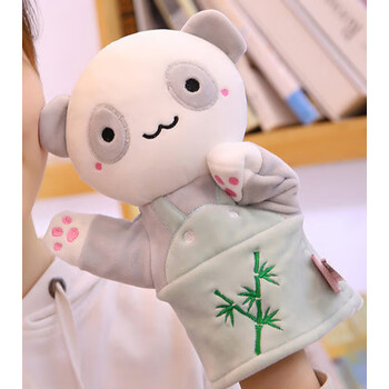 可爱宝宝安抚手偶毛绒玩具布娃娃讲故事子表演兔子动物手套玩偶 熊猫