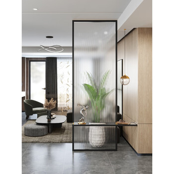米囹玻璃隔断墙不锈钢长虹玻璃屏风隔断现代简约卫生间家用客厅卧室
