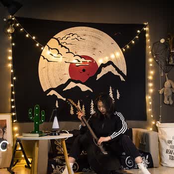 背景布ins风挂布挂毯抖音主播卧室宿舍房间改造布置床头装饰挂毯黑色唱片1 3米高 1 5米宽6米灯 图片价格品牌报价 京东