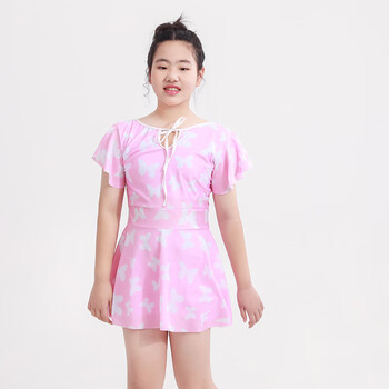 惠奴比胖女童泳衣游公主连体裙式胖小孩加肥加大女孩夏季冬季温泉泳装