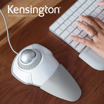 肯辛通（Kensington）3D鼠标轨迹球美工设计CAD制图懒人手指健康人体工学鼠标画图调色飞轮 白色 有线款K72500