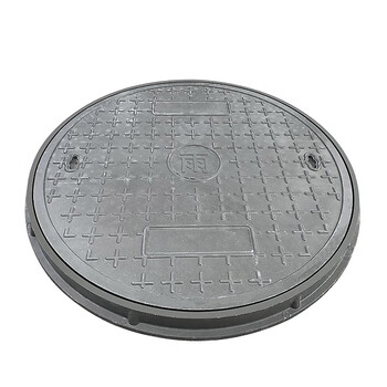 筑筠 树脂复合圆井盖 圆形塑料污水电力井盖 500*30 普通走人