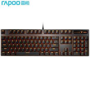 27日0点：RAPOO 雷柏 V500PRO单光版 104键背光机械键盘 黑色 红轴
