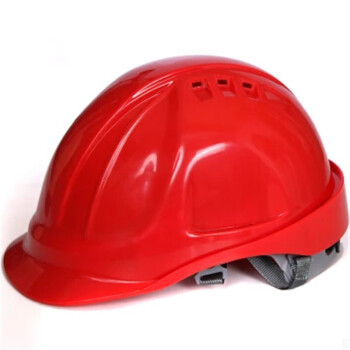 代尔塔ABS型102106增强头盔工地建筑工程头部防护防砸透气安全帽 可定制 红色