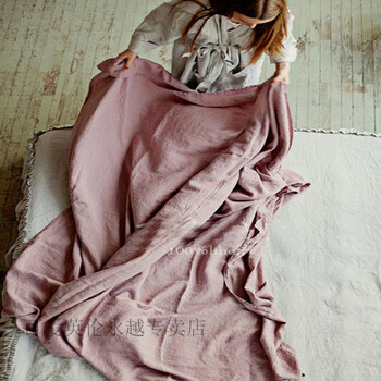 夏季凉爽透气纯亚麻床单单件 烟灰紫色 150*210cm床单一个