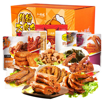 小胡鸭(xiao hu duck) 香辣味鸭脖零食小吃休闲食品超大1198g年货礼盒