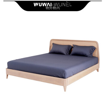 物外物内wuwaiwunei原创设计师品牌新款白蜡全实木双人床 极简风格 卧室家具 原木色 1.8米双人床