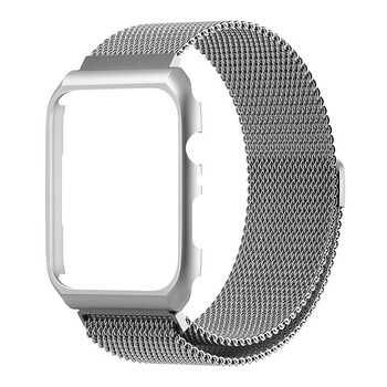 watch1/2/3代不锈钢米兰尼斯表带 银色 带框【适用4代】 38/40mm