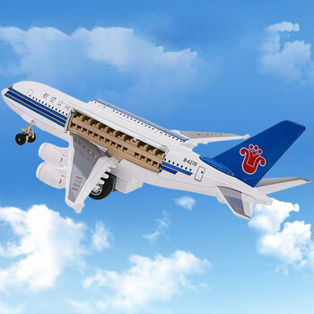 航空飞机模型仿真声光客机航模玩具民航摆件大号中国南方a380机舱可开