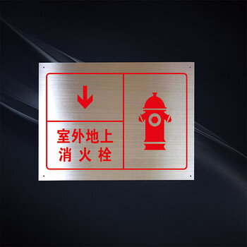 消火栓消防水泵接合器不锈钢标识牌喷淋室外地下消火栓丝印烤漆 室外