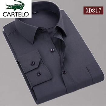 卡帝乐鳄鱼品牌男装 春夏季薄款中老年男士长袖衬衫纯棉宽松老人衬衣