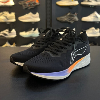 李宁2023年新品赤兔6防滑耐磨低帮透气反光竞速专业跑步鞋男鞋 黑色