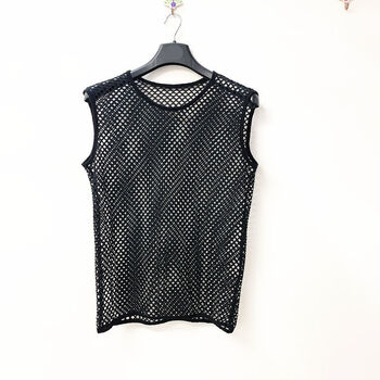 士短袖宽松大网眼速干新品欧美网格渔网镂空透气个性半袖体恤白小t恤