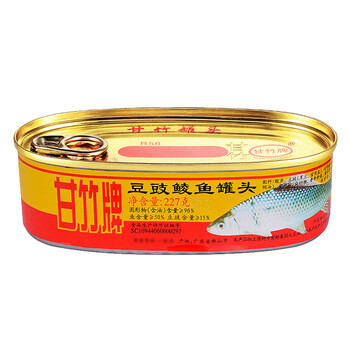 甘竹牌豆豉鲮鱼罐头227g*1罐 广东特产方便速食下饭菜即食鱼罐头	