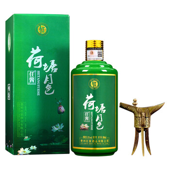 任酱荷花酒升级版贵州酱香型白酒茅台镇53度荷塘系列 (月色)单瓶500ml