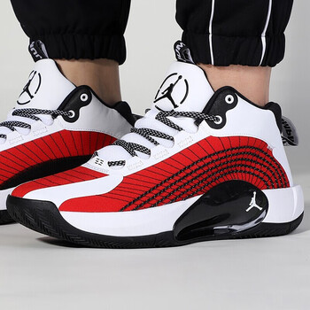 nike耐克男鞋新款airjordan2021pfaj实战运动篮球鞋cq4229102白黑红40